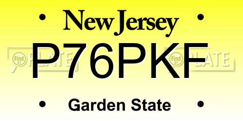 P76PKF New Jersey License Plate