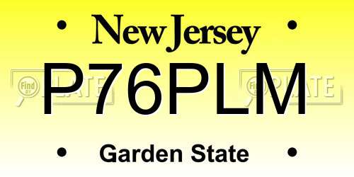 P76PLM New Jersey License Plate