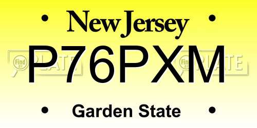P76PXM New Jersey License Plate