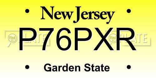 P76PXR New Jersey License Plate