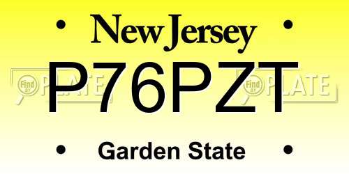 P76PZT New Jersey License Plate
