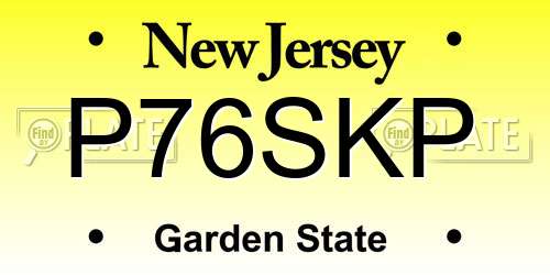 P76SKP New Jersey License Plate