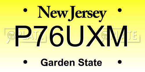 P76UXM New Jersey License Plate