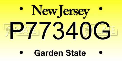 P77340G New Jersey License Plate