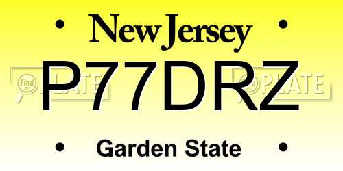 P77DRZ New Jersey License Plate