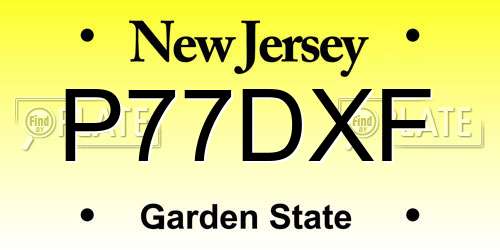 P77DXF New Jersey License Plate
