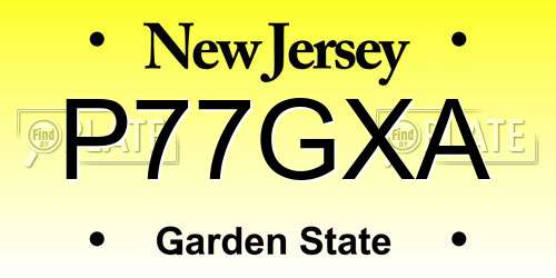 P77GXA New Jersey License Plate