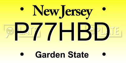P77HBD New Jersey License Plate
