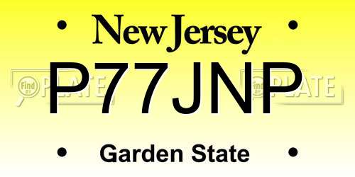 P77JNP New Jersey License Plate