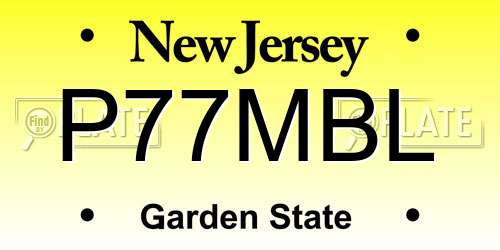 P77MBL New Jersey License Plate