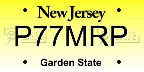 P77MRP New Jersey License Plate