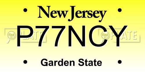 P77NCY New Jersey License Plate