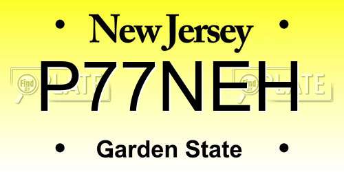 P77NEH New Jersey License Plate