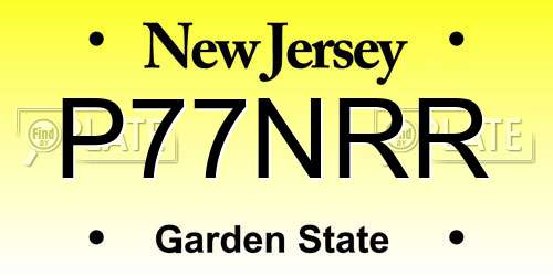 P77NRR New Jersey License Plate