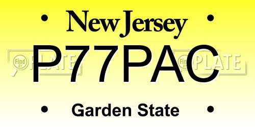P77PAC New Jersey License Plate