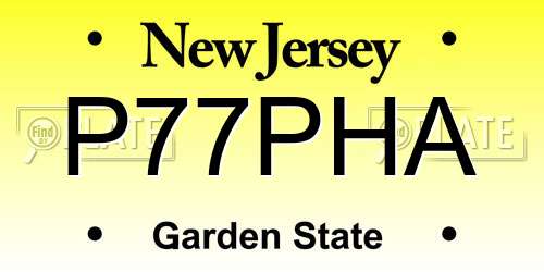 P77PHA New Jersey License Plate