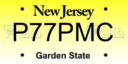 P77PMC New Jersey License Plate