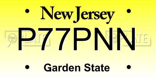 P77PNN New Jersey License Plate