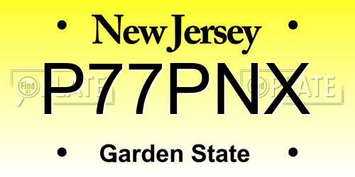 P77PNX New Jersey License Plate