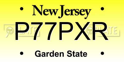 P77PXR New Jersey License Plate