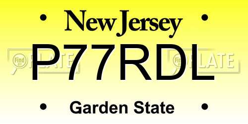P77RDL New Jersey License Plate