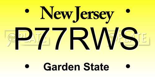 P77RWS New Jersey License Plate