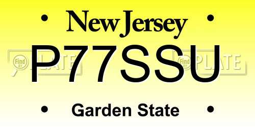 P77SSU New Jersey License Plate