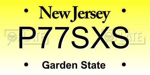 P77SXS New Jersey License Plate