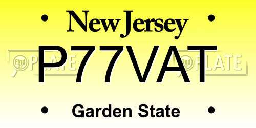 P77VAT New Jersey License Plate