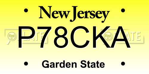 P78CKA New Jersey License Plate