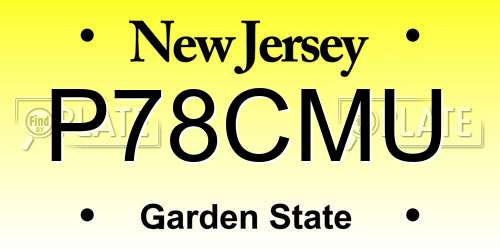 P78CMU New Jersey License Plate