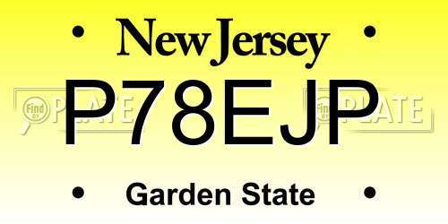 P78EJP New Jersey License Plate