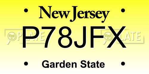 P78JFX New Jersey License Plate