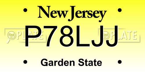 P78LJJ New Jersey License Plate