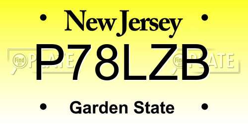 P78LZB New Jersey License Plate