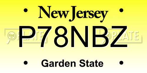 P78NBZ New Jersey License Plate