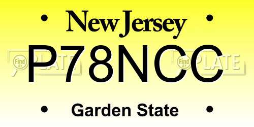 P78NCC New Jersey License Plate