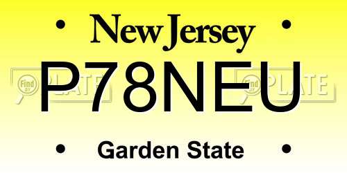 P78NEU New Jersey License Plate