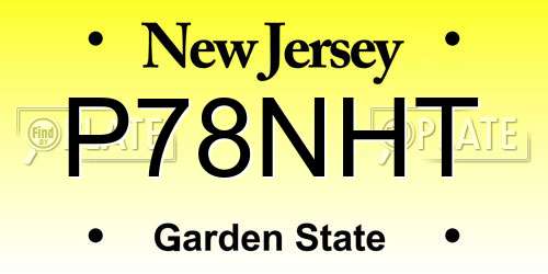 P78NHT New Jersey License Plate