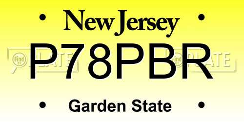 P78PBR New Jersey License Plate