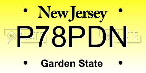 P78PDN New Jersey License Plate