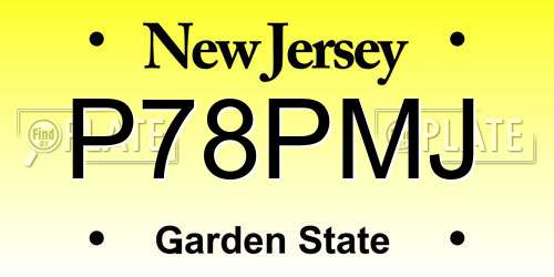 P78PMJ New Jersey License Plate