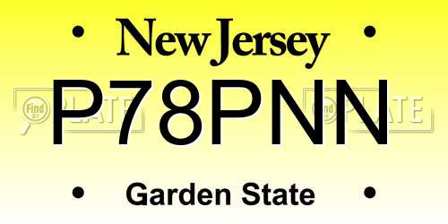P78PNN New Jersey License Plate
