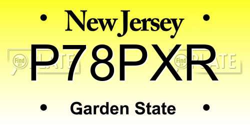 P78PXR New Jersey License Plate