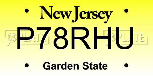 P78RHU New Jersey License Plate