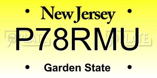 P78RMU New Jersey License Plate