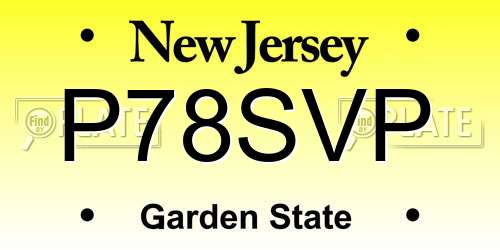 P78SVP New Jersey License Plate