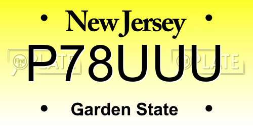 P78UUU New Jersey License Plate
