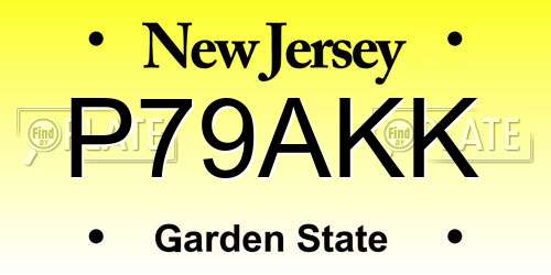 P79AKK New Jersey License Plate