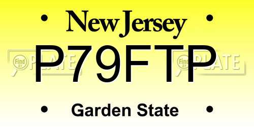 P79FTP New Jersey License Plate
